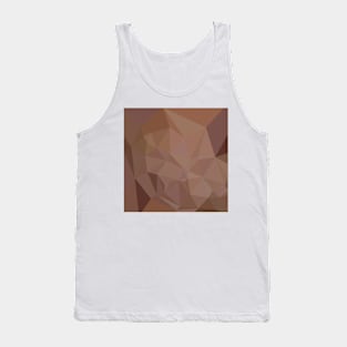 Caput Mortuum Brown Abstract Low Polygon Background Tank Top